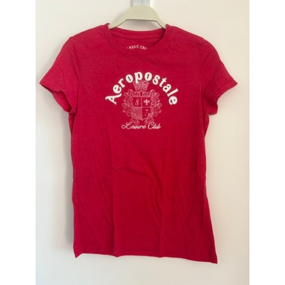 Aeropostale Classic Crew Leisure Club Graphic Tee Red Womens Large